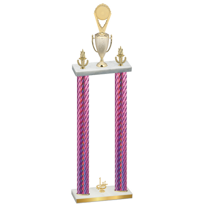 Double Pink Carbon Fiber First Place Insert Trophy