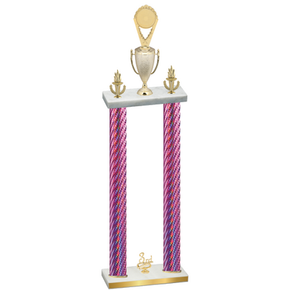 Double Pink Carbon Fiber Third Place Insert Trophy