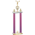 Double Pink Carbon Fiber Second Place Cheerleading Trophy