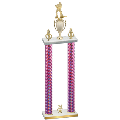 Double Pink Carbon Fiber Year Hockey Trophy