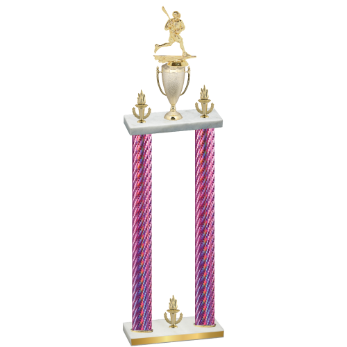 Double Pink Carbon Fiber Victory Lacrosse Trophy
