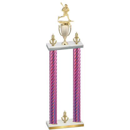 Double Pink Carbon Fiber Victory Lacrosse Trophy