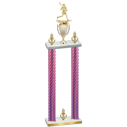 Double Pink Carbon Fiber Victory Lacrosse Trophy