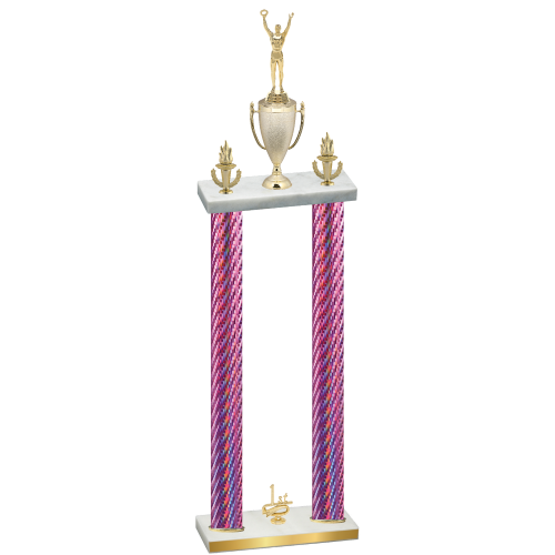 Double Pink Carbon Fiber First Place Victory Trophy