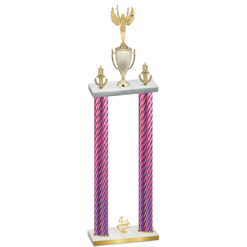 Double Pink Carbon Fiber Fourth Place Victory Trophy
