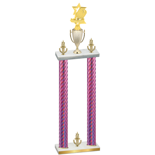 Double Pink Carbon Fiber Victory Pickleball Trophy