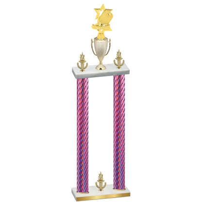 Double Pink Carbon Fiber Victory Pickleball Trophy
