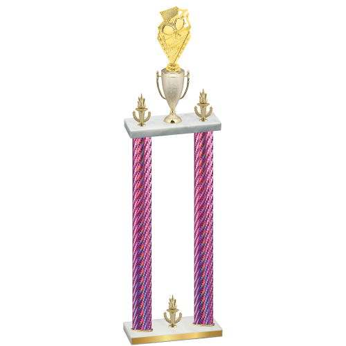 Double Pink Carbon Fiber Victory Pickleball Trophy