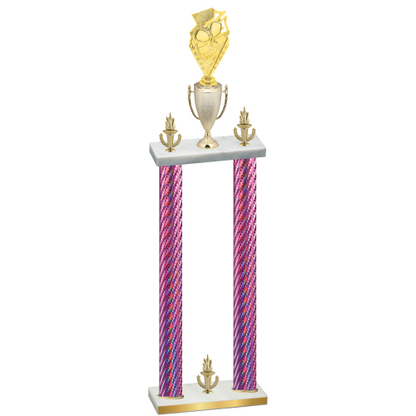 Double Pink Carbon Fiber Victory Pickleball Trophy