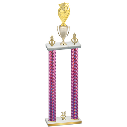 Double Pink Carbon Fiber Year Pickleball Trophy
