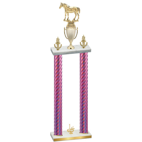 Double Pink Carbon Fiber First Place Horses Trophy
