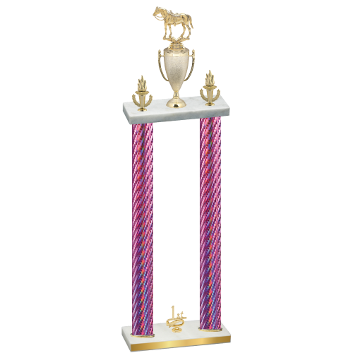 Double Pink Carbon Fiber First Place Horses Trophy