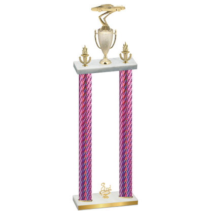 Double Pink Carbon Fiber Third Place Cars Trophy