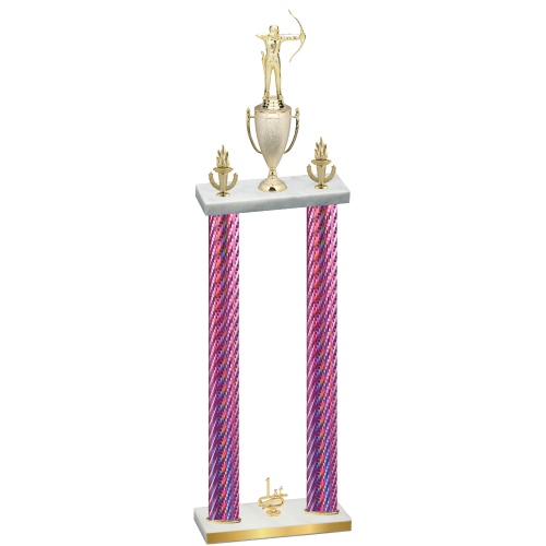Double Pink Carbon Fiber First Place Archery Trophy
