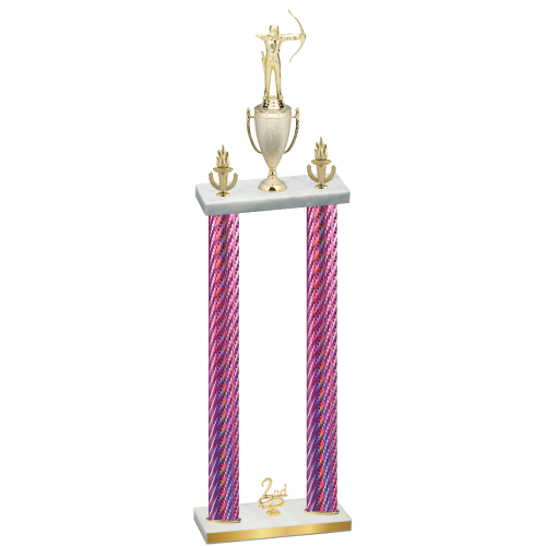 Double Pink Carbon Fiber Second Place Archery Trophy