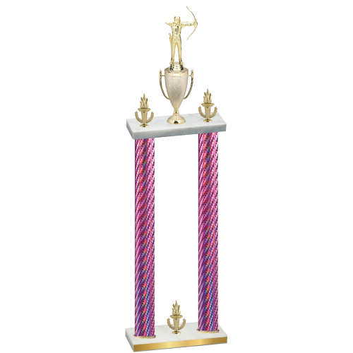 Double Pink Carbon Fiber Victory Archery Trophy