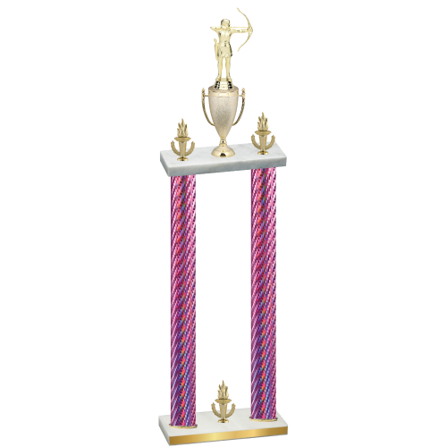 Double Pink Carbon Fiber Victory Archery Trophy