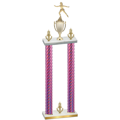Double Pink Carbon Fiber Victory Skater Trophy