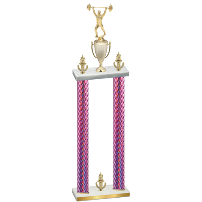 Double Pink Carbon Fiber Victory Weights Trophy