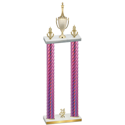 Double Pink Carbon Fiber Year Chess Trophy