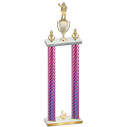 Double Pink Carbon Fiber Fourth Place Holiday Trophy