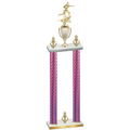 Double Pink Carbon Fiber Victory Flag Football Trophy