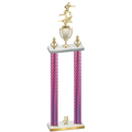 Double Pink Carbon Fiber Year Flag Football Trophy