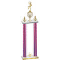 Double Pink Carbon Fiber Second Place Majorette Trophy