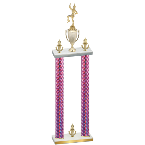 Double Pink Carbon Fiber Victory Majorette Trophy