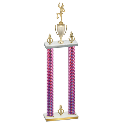 Double Pink Carbon Fiber Victory Majorette Trophy