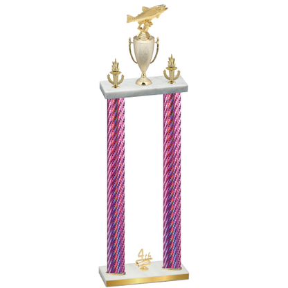 Double Pink Carbon Fiber Fourth Place Fishing Trophy