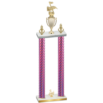 Double Pink Carbon Fiber Third Place Music Trophy