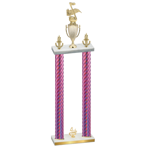 Double Pink Carbon Fiber Fourth Place Music Trophy