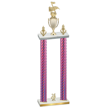 Double Pink Carbon Fiber Year Music Trophy