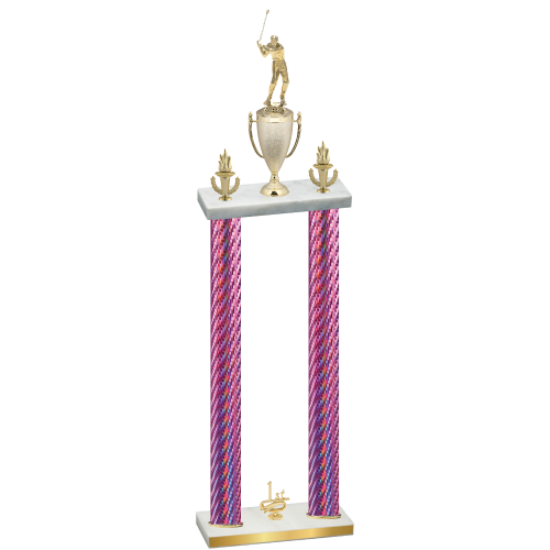 Double Pink Carbon Fiber First Place Golf Trophy