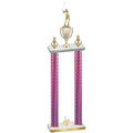 Double Pink Carbon Fiber Third Place Golf Trophy