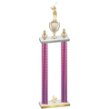 Double Pink Carbon Fiber Fourth Place Golf Trophy