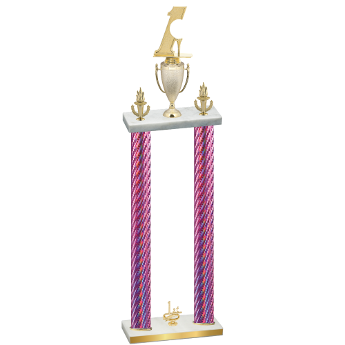 Double Pink Carbon Fiber First Place Golf Trophy