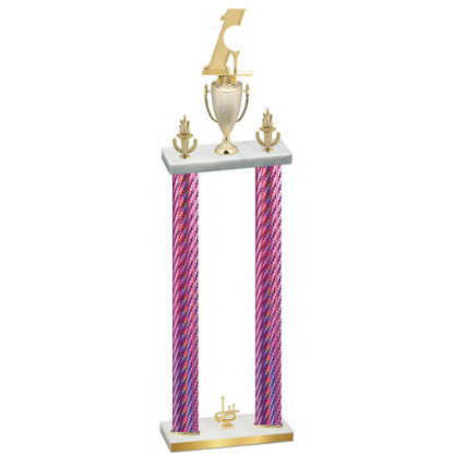 Double Pink Carbon Fiber First Place Golf Trophy