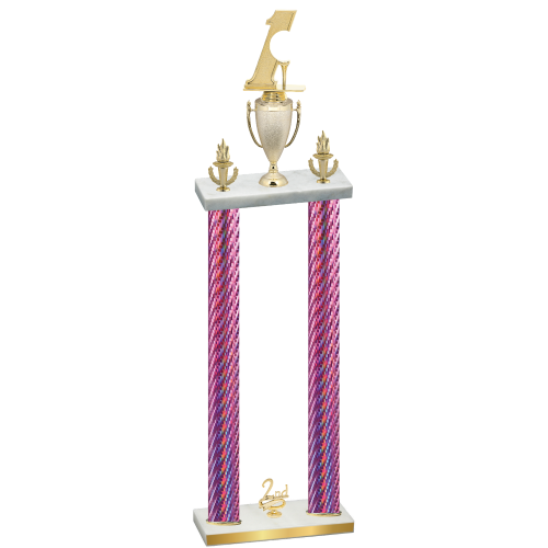 Double Pink Carbon Fiber Second Place Golf Trophy