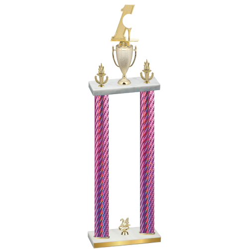 Double Pink Carbon Fiber Year Golf Trophy