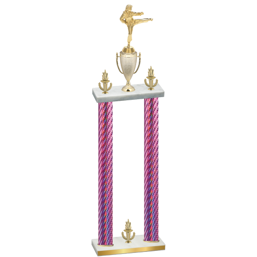 Double Pink Carbon Fiber Victory Karate Trophy
