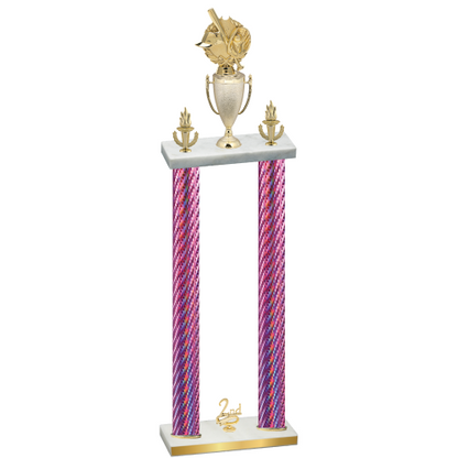Double Pink Carbon Fiber Second Place Baseball Trophy