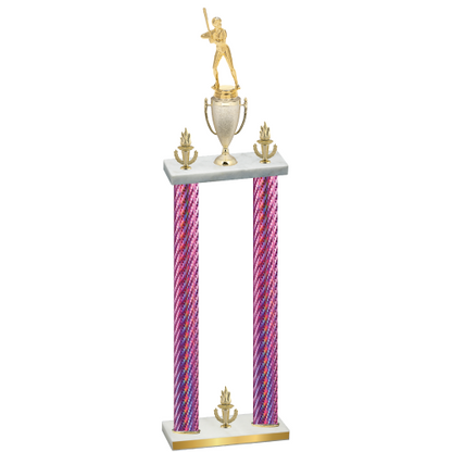 Double Pink Carbon Fiber Victory Softball Trophy