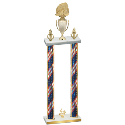 Double Flag USA Fourth Place Soccer Trophy