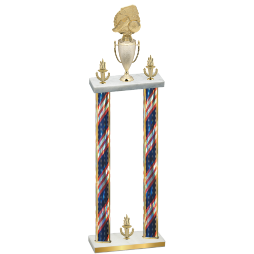 Double Flag USA Victory Soccer Trophy