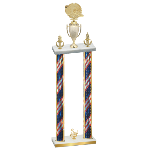 Double Flag USA Third Place Running Trophy