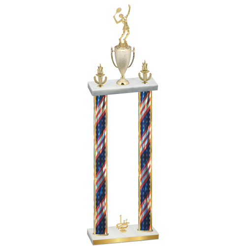 Double Flag USA First Place Tennis Trophy