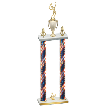 Double Flag USA Second Place Tennis Trophy