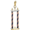 Double Flag USA Fourth Place Football Trophy